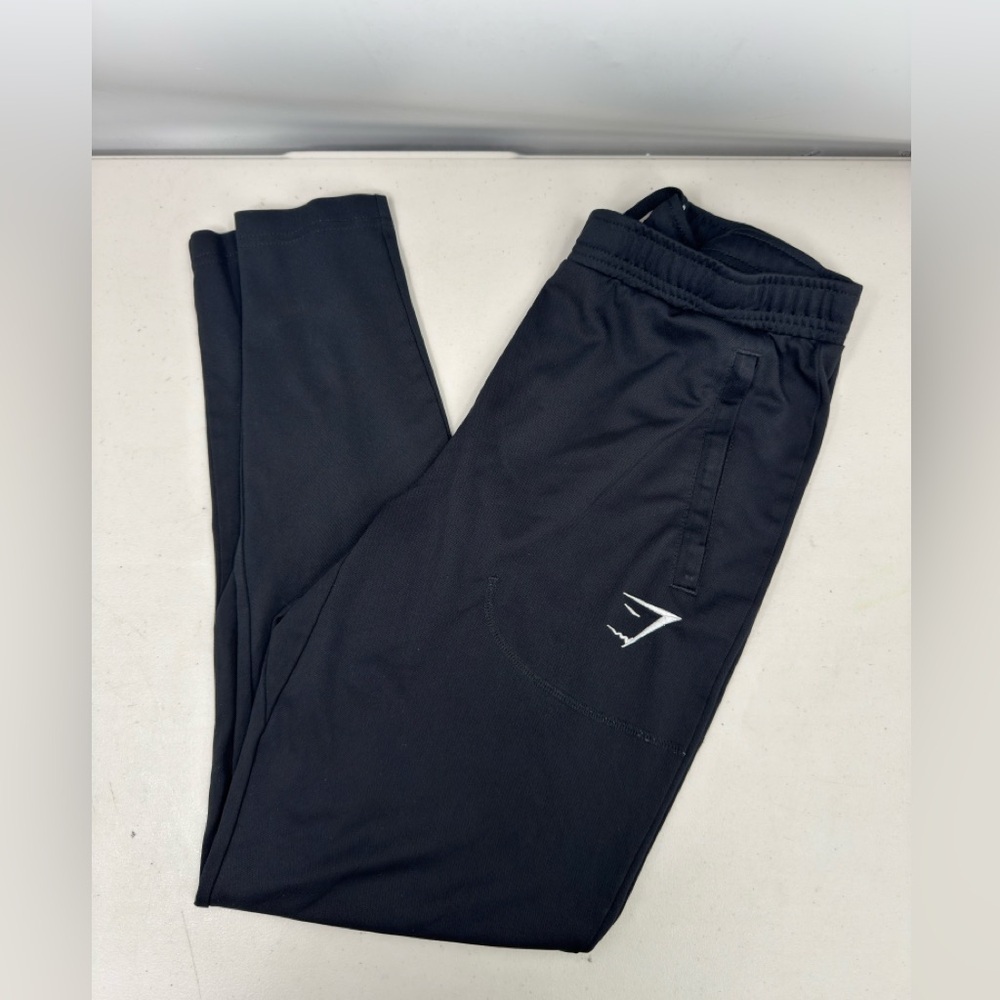 Gymshark Joggers Men’s M Workout Pants Black Tapered Ankle Zip Running EUC